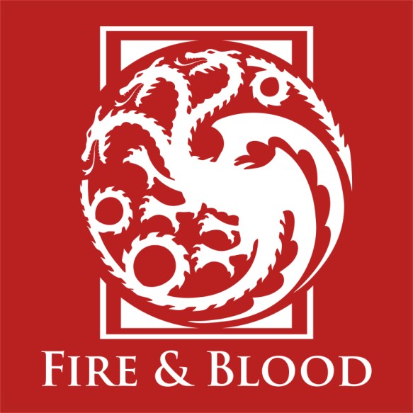 Fire and Blood Monochrome Sárkányok háza Pólók, Pulóverek, Bögrék - Sorozatos