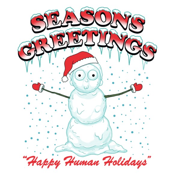Happy human holidays Rick és Morty Rick és Morty Rick és Morty Pólók, Pulóverek, Bögrék - Sorozatos