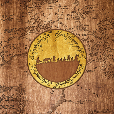 The fellowship of the ring wooden texture