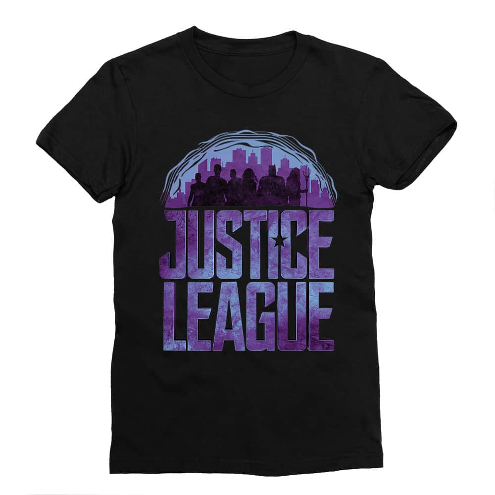 Justice League silhouettes Férfi Testhezálló Póló