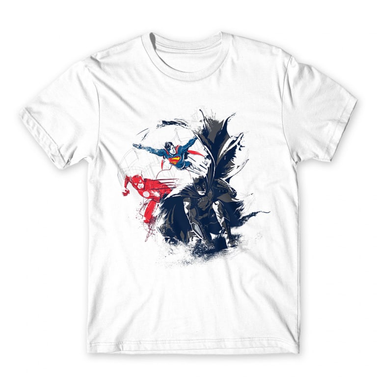 Batman, Superman and Flash - Férfi Póló