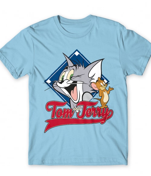 Tom and Jerry badge Sorozatos Férfi Póló - Tom és Jerry