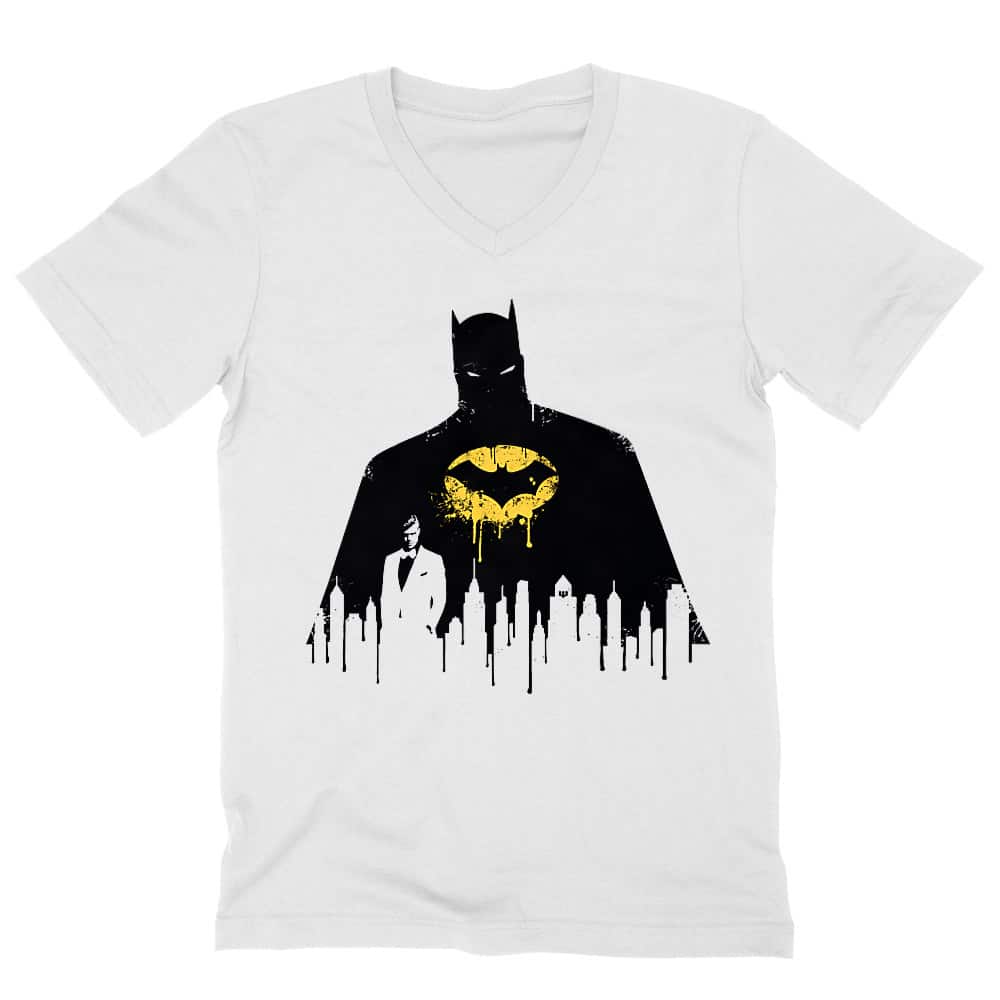 Batman Gotham Silhouette Férfi V-nyakú Póló