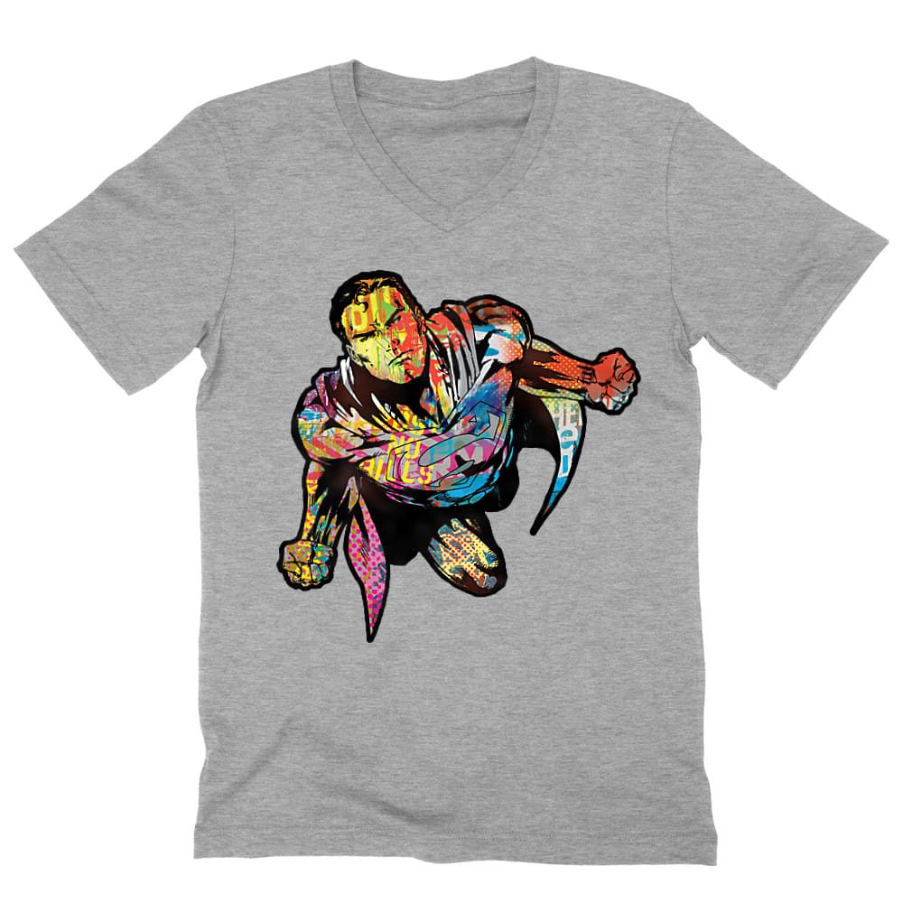 Superman comics Férfi V-nyakú Póló