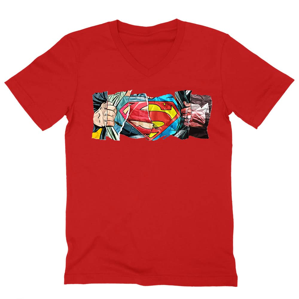 Superman Comic Férfi V-nyakú Póló