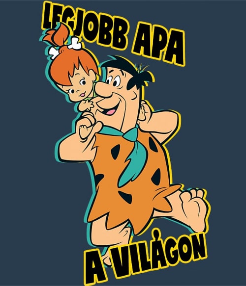 Legjobb apa a világon - Fred Flintstone Rajzfilmek Pólók, Pulóverek, Bögrék - Sorozatos