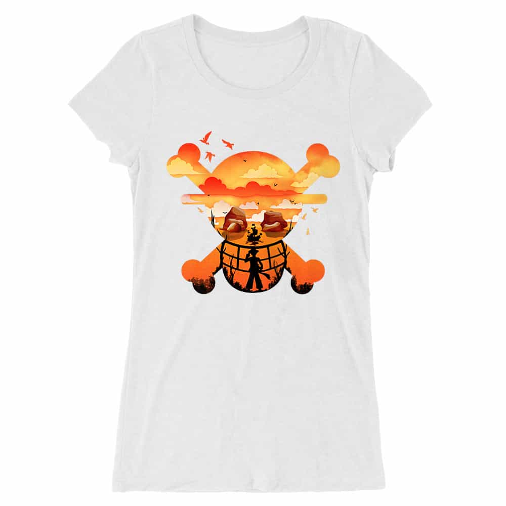 One piece logo silhouette Női Hosszított Póló