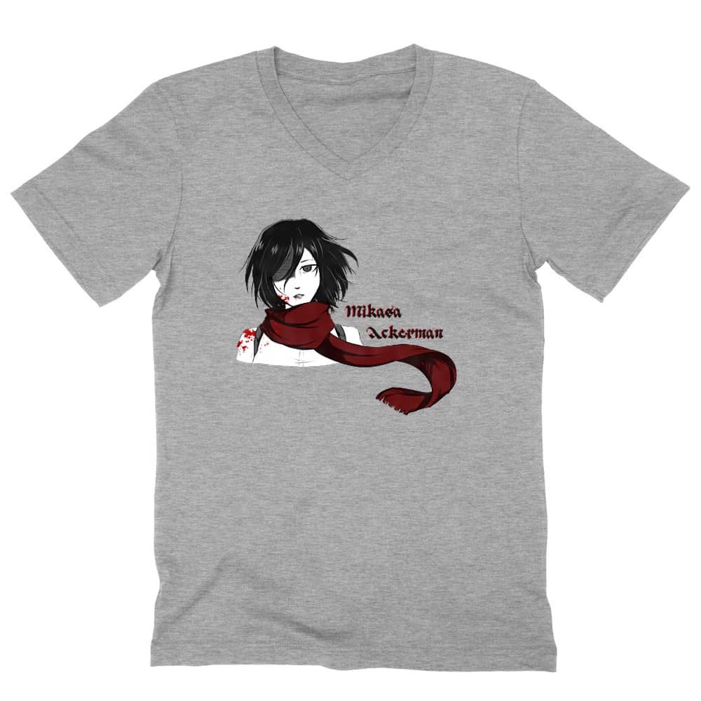 Mikasa Ackerman Férfi V-nyakú Póló