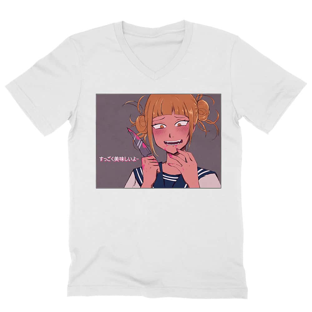 BNHA Himiko Toga - So delicious~ Férfi V-nyakú Póló