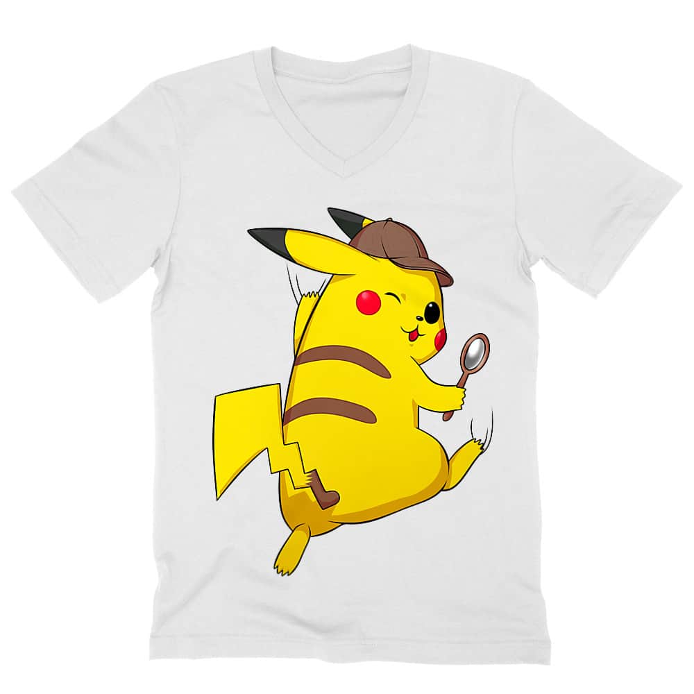 Detetktív Pikachu Férfi V-nyakú Póló