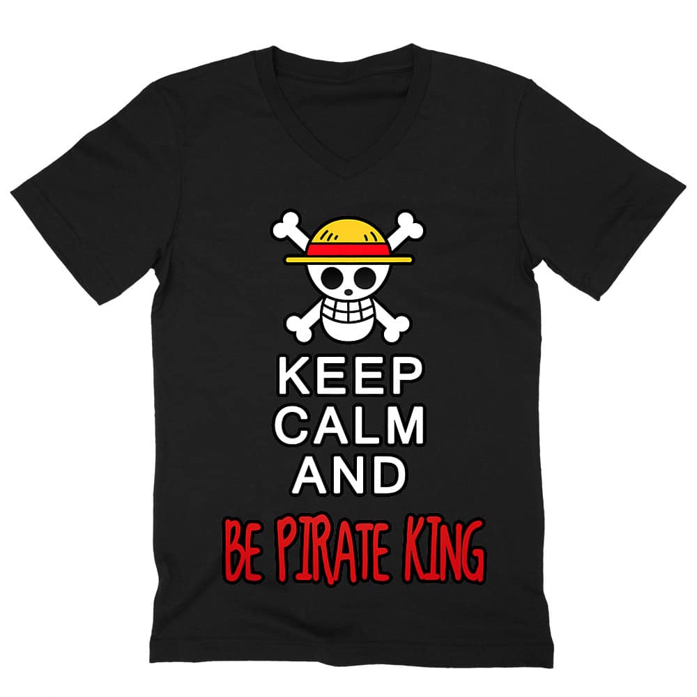 Keep Calm and Be Pirate King Férfi V-nyakú Póló