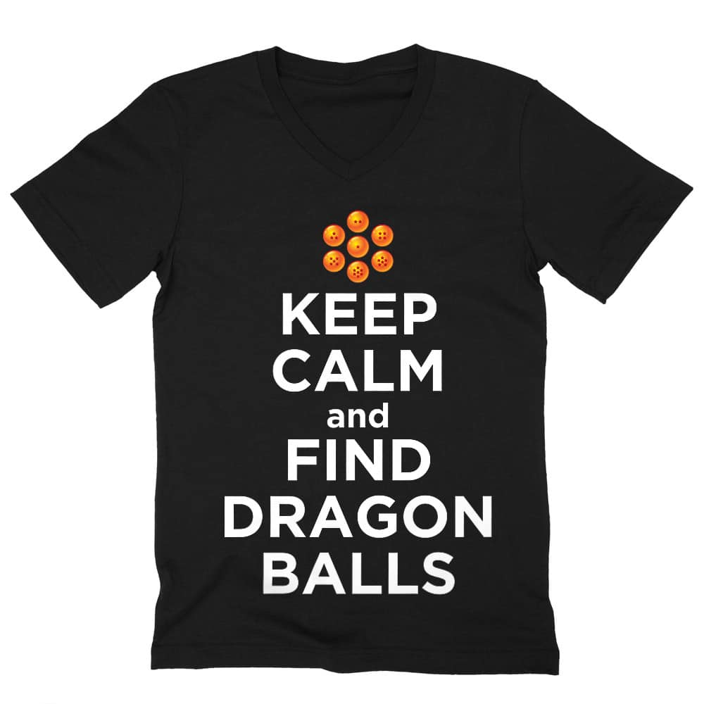 Keep Calm and find Dragon Balls Férfi V-nyakú Póló