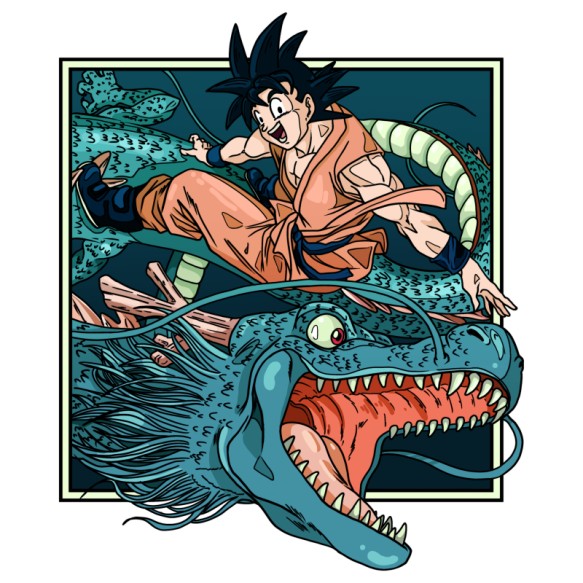 Goku with dragon Dragon Ball Póló - Dragon Ball